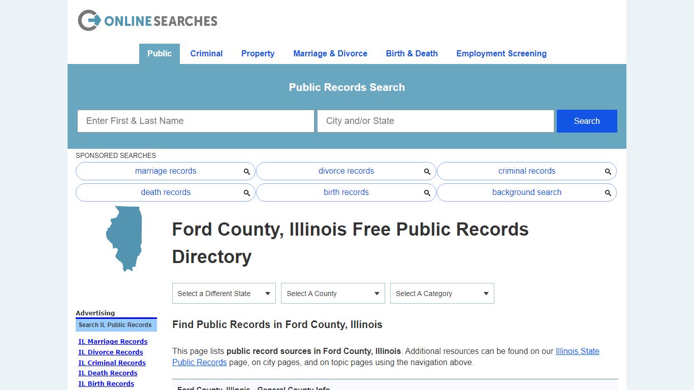 Ford County, Illinois Public Records Directory - OnlineSearches.com